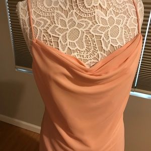 Dave & Johnny Peach Apricot Formal Prom Dress